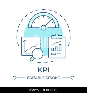 KPI soft blue concept icon Stock Vector