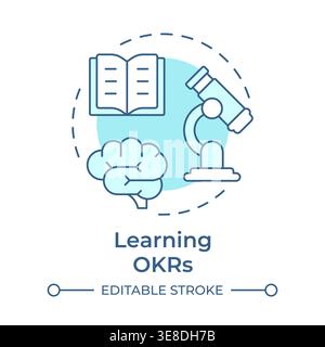 Learning okrs soft blue concept icon Stock Vector
