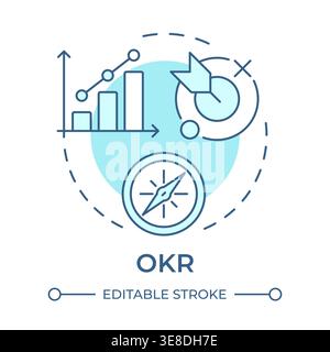 OKR soft blue concept icon Stock Vector