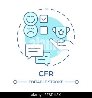 CFR soft blue concept icon Stock Vector