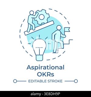 Aspirational okrs soft blue concept icon Stock Vector