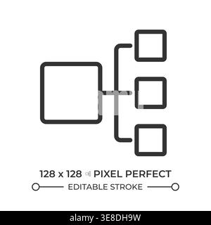 Decision tree pixel perfect line icon Stock Vector