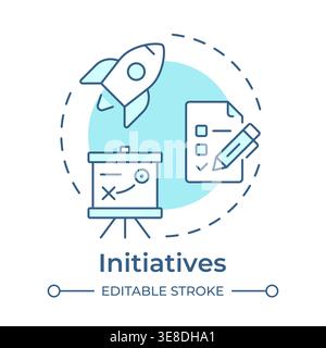 Initiatives soft blue concept icon Stock Vector
