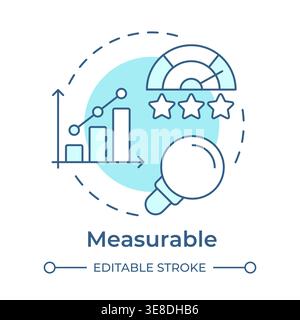 Measurable soft blue concept icon Stock Vector