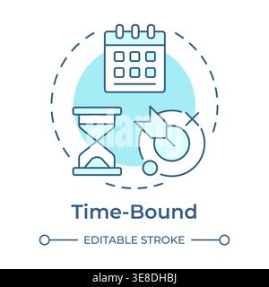 Time bound soft blue concept icon Stock Vector