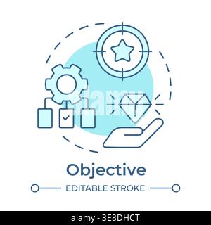 Objective soft blue concept icon Stock Vector