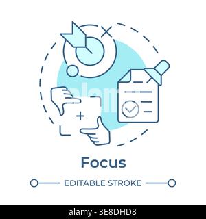 Focus soft blue concept icon Stock Vector