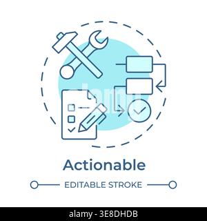 Actionable soft blue concept icon Stock Vector
