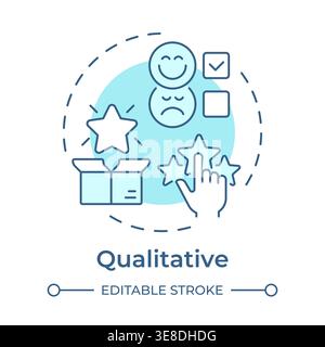 Qualitative soft blue concept icon Stock Vector