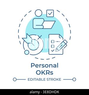 Personal okrs soft blue concept icon Stock Vector