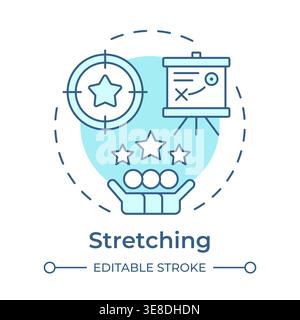 Stretching soft blue concept icon Stock Vector