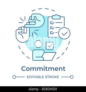 Commitment soft blue concept icon Stock Vector