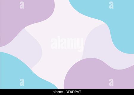 Blue pastel abstract background, soft fluid shapes composition, modern minimal gradient design, calm aesthetic wallpaper for branding Stock Vector