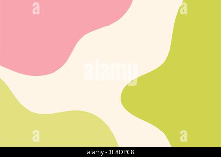 Yellow and green abstract halftone background, organic fluid shapes with dotted texture, modern vibrant design, trendy wallpaper for branding Stock Vector