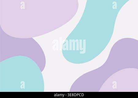 Pastel abstract organic shapes background, soft multicolor fluid composition, modern minimal gradient design, trendy aesthetic wallpaper for branding Stock Vector