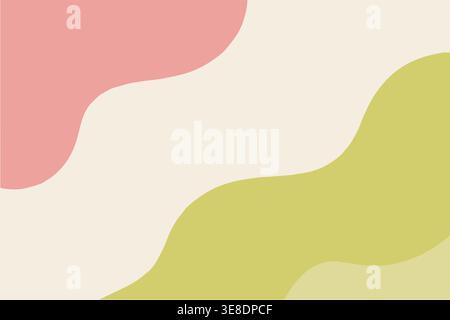 Green and yellow abstract organic background, soft fluid shapes composition, modern minimal gradient design, fresh vibrant wallpaper for branding Stock Vector