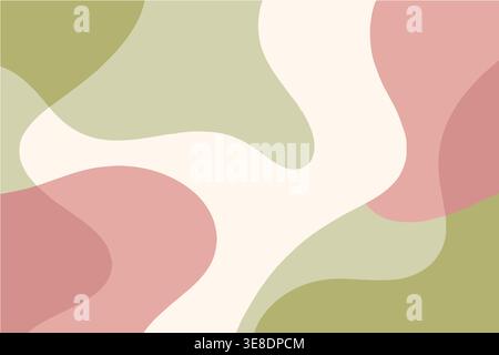Green and pink abstract organic background, modern fluid shapes composition, vibrant minimal gradient design, trendy colorful wallpaper for branding Stock Vector