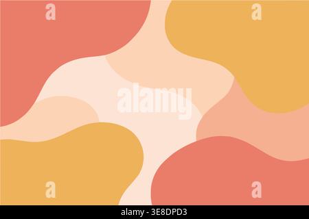 Warm orange and cream abstract organic background, fluid retro shapes, modern minimal earthy tones design, seamless trendy pattern for branding Stock Vector