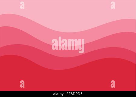 Red abstract layered wave background, modern fluid gradient curves, vibrant monochrome red design, minimal flowing shapes for branding, wallpaper Stock Vector