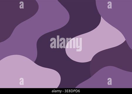 Purple abstract organic shapes background, modern fluid blobs composition, minimal soft gradient design, trendy violet tones wallpaper for branding Stock Vector