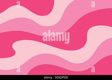 Pink flowing ribbon abstract wave background Stock Vector