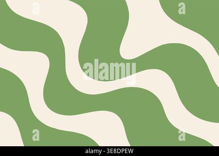 Green and cream flowing organic seamless abstract pattern Stock Vector