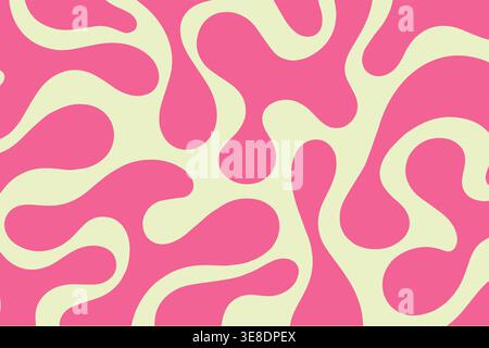 Pink organic amoeba seamless abstract pattern background Stock Vector