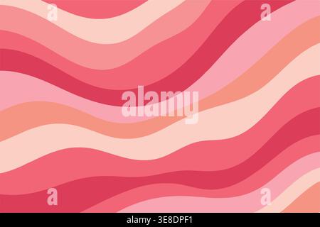 Pink layered flowing ribbon wave abstract background Stock Vector