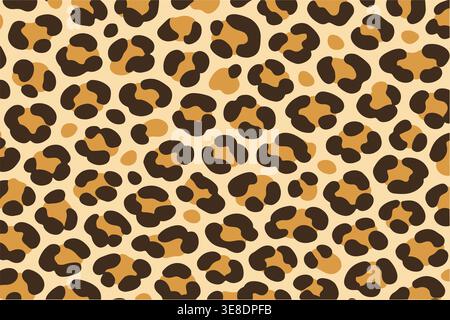 Leopard animal print seamless pattern in brown colors Stock Vector