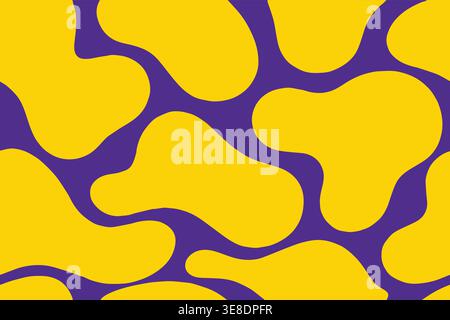 Yellow and blue organic liquid seamless abstract pattern Stock Vector