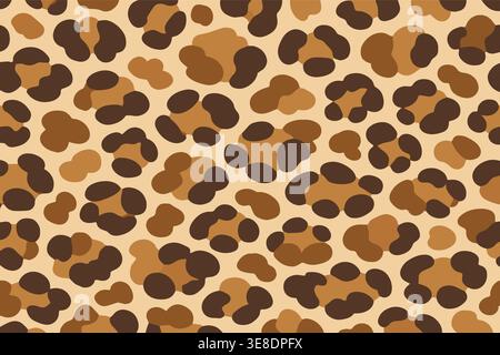 Leopard animal print seamless pattern in natural colors Stock Vector