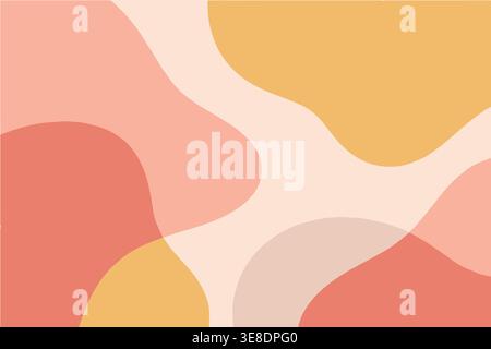 Warm pastel organic abstract landscape seamless pattern Stock Vector