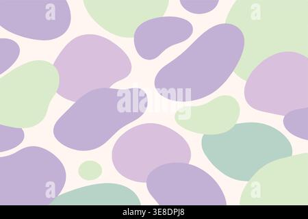 Pastel lavender organic pebble seamless abstract pattern Stock Vector