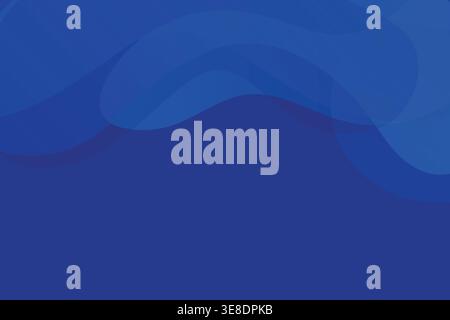 Blue abstract background with dynamic flowing waves. Trendy smooth technology banner. Vector wavy business concept Stock Vector