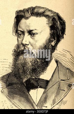 Portrait of Paul Jablochkov (Jablochkoff), Russian engineer and physicist (1847-1894). Stock Photo