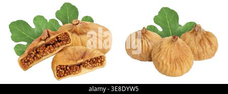 dried fig isolated on white background with full depth of field Stock Photo