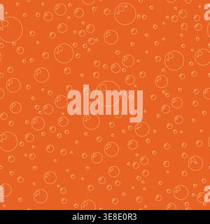 Bubble seamless pattern orange color Stock Vector