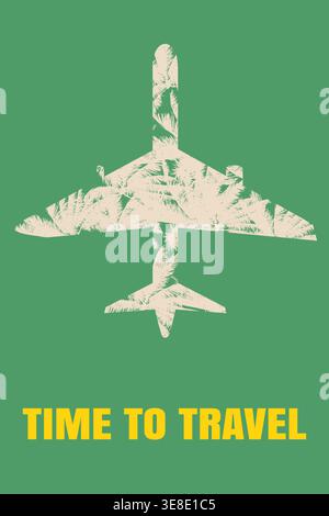 Vintage travel poster Time to travel Stock Vector