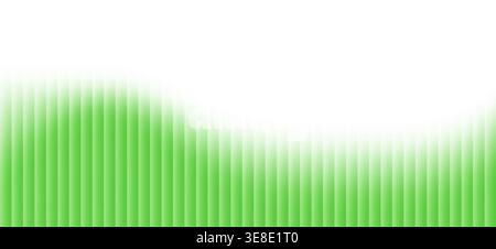 Abstract green wave glass effect striped background, eco-friendly gradient ribbed geometric vector banner Stock Vector