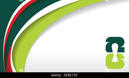 Mexican national flag ribbon background for 2026 football tournament. Green red and white wavy ribbons with trophy silhouette for soccer world champio Stock Vector