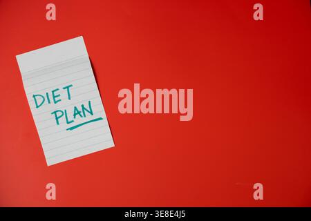 Diet plan note paper with copy space for text Stock Photo