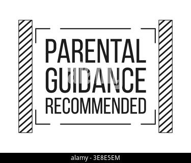 Parental guidance recommended black and white label sign Stock Vector