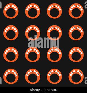 Minimal celestial character seamless pattern. Hand drawn alien vector design texture. Stock Vector