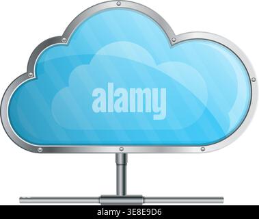 Cloud Computing Concept - Cloud with Network Cable, vector illustration Stock Vector