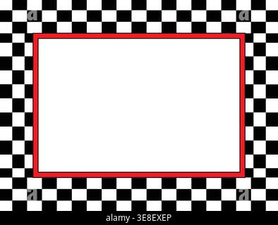Checkered border frame. Black and white. Geometric vector pattern. Minimalist square design Stock Vector