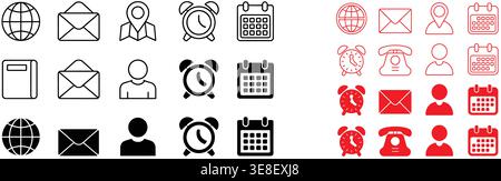Business icon for company connection set in different style Stock Vector