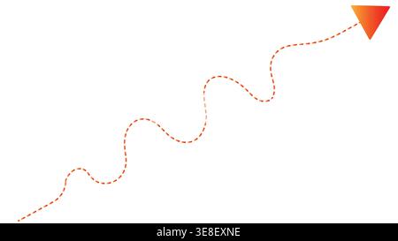 Dotted Line Path with Arrow Direction Travel Route Illustration Stock Vector