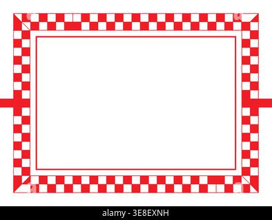 Red Checkered Frame Background, Racing Border Pattern Design Stock Vector