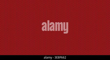 Red mesh fabric texture athletic jerseys vector illustration seamless background. Breathable polyester material seamless pattern. Perfect sportswear t Stock Vector