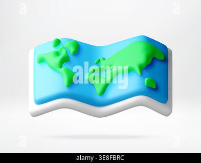 World map as 3d vector illustration. Stock Vector